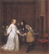 Gerard Ter Borch Dancing Couple oil on canvas